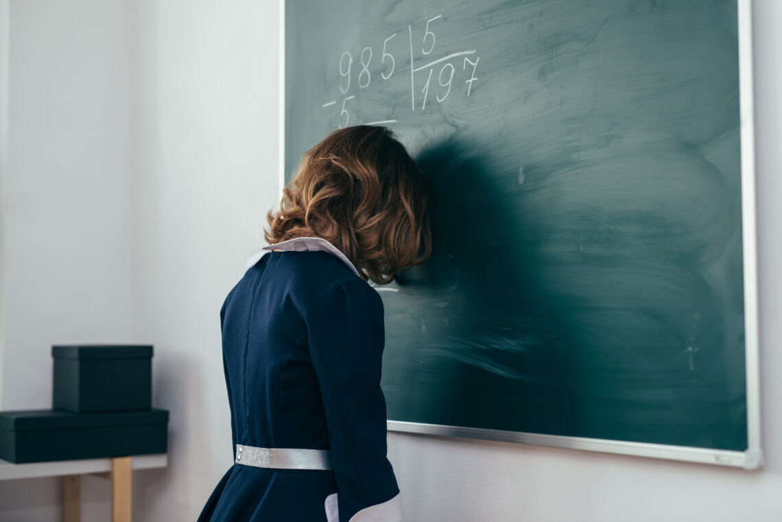 A child learning negative numbers with difficulty